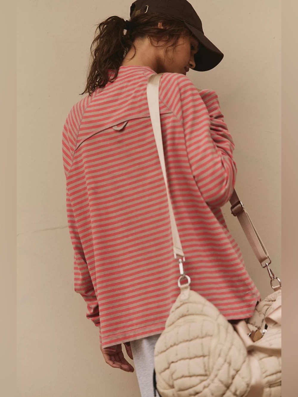 Free People Movement Restoration Yarn Dye Stripe Layer Sailor Stripe Sand Size M - Picture 3 of 11